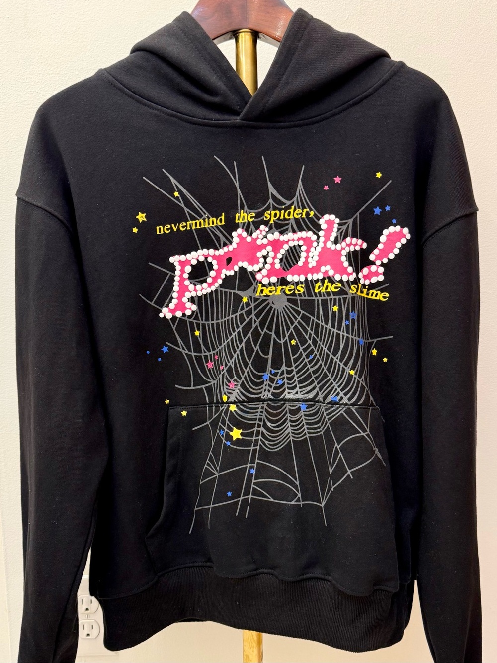 AUTHENTIC 🆕  Y2K NOSTALGIA SP5DER OVERSIZED BLACK STATEMENT HOODIE